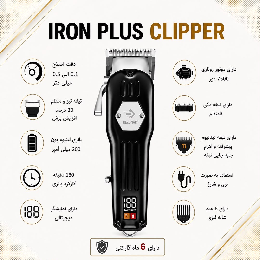 کلیپر IRON PLUS رزونال